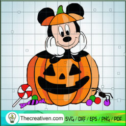Mickey In Pumpkin Happy Halloween SVG Cut File for Cricut & Silhouette