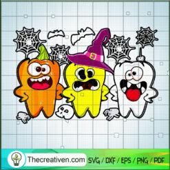 Halloween Ghost Witch Tooth  SVG Cut File for Cricut