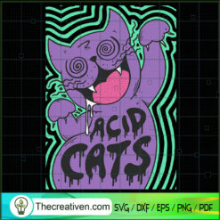 Acid Cat SVG, Purple Cat SVG, Pet Lover SVG
