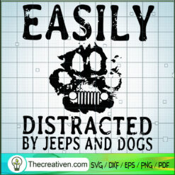 Easily Distracted By Jeep An SVG Cut File for Cricut