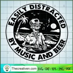 Easily Distracted By Music A SVG Cut File for Cricut