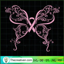 Butterfly Cancer Ribbon SVG, Butterfly SVG, Cancer SVG