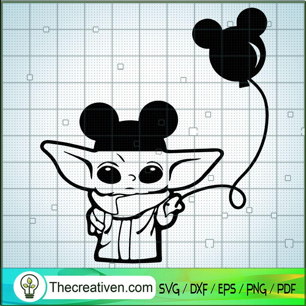 Baby Yoda Mickey Ears SVG Cut File for Cricut & Silhouette 1 Baby Yoda Mickey Ears SVG Cut File for Cricut & Silhouette
