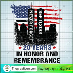 20 Years In Honor And Remembrance SVG Cut File for Cricut & Silhouette