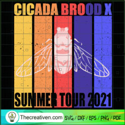 Vintage Cicada Brood X Invas SVG Cut File for Cricut