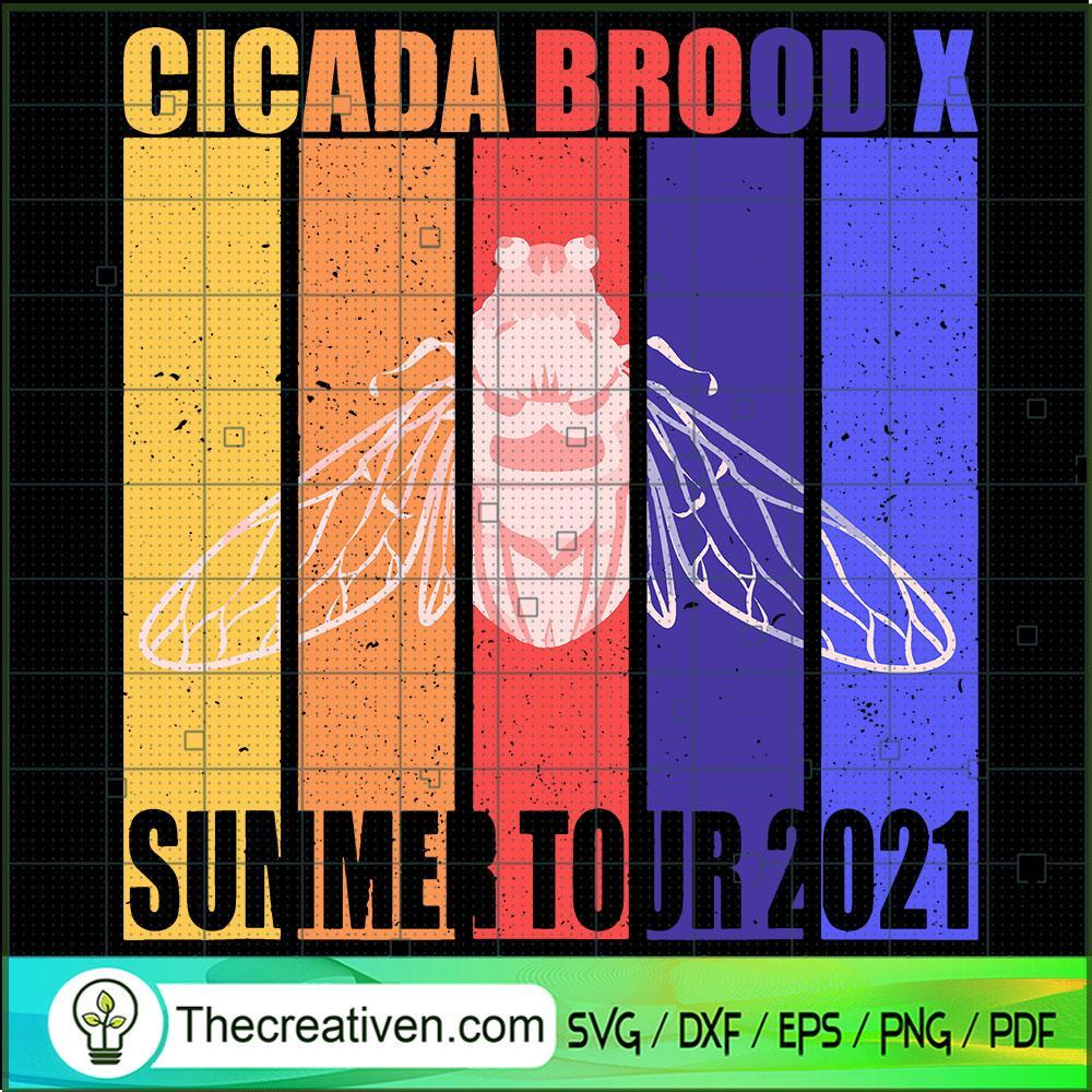 Vintage Cicada Brood X Invas SVG Cut File for Cricut 1 Vintage Cicada Brood X Invas SVG Cut File for Cricut