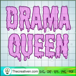 Drama Queen Violet Pastel Melt SVG, The Words SVG, Watery Words SVG