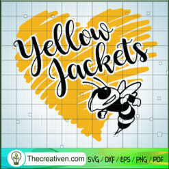Yellow Jacket Heart SVG, Jacket SVG, Bee SVG