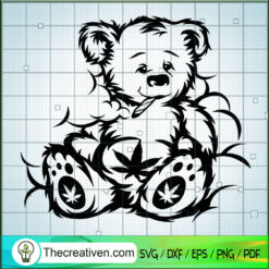 Smoking Bear SVG, Smoke Weed SVG, Cannabis SVG