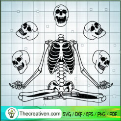 Skeleton Meditation SVG, Skeleton SVG, Halloween SVG