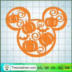 Pumpkin Mickey Head SVG, Mickey Head SVG, Halloween SVG