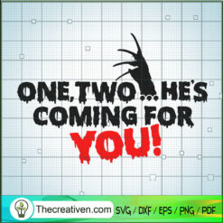One Two He's Coming For You SVG Cut File for Cricut & Silhouette