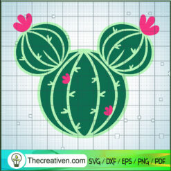Mouse Head Cactus SVG, Mickey Head SVG, Cactus SVG
