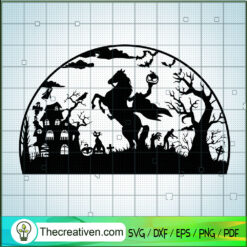 Headless Horseman SVG, Pumpkin Riding Horse SVG, Halloween SVG