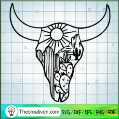 Cow Skull Desert SVG Cut File for Cricut & Silhouette Design 43354