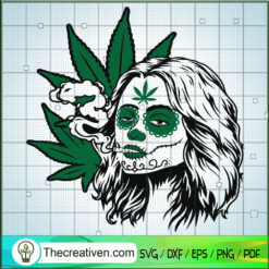 Cannabis Sugar Skull SVG, Smoke Weed SVG, Cannabis SVG