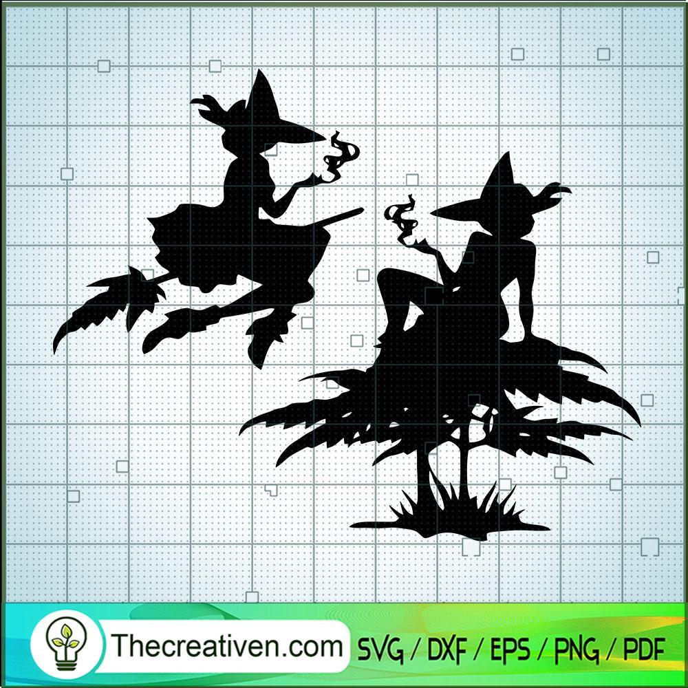 Two Witches Smoking SVG, Witches SVG, Halloween SVG 1 Two Witches Smoking SVG, Witches SVG, Halloween SVG