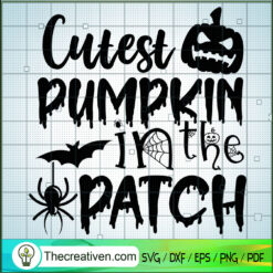 Cutest Pumpkin in the Patch Black SVG Cut File for Cricut & Silhouette