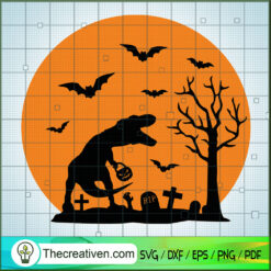 Dinosaur In Halloween SVG Cut File for Cricut & Silhouette