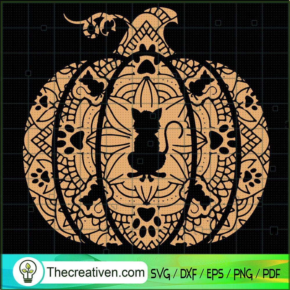 Halloween Pumpkin Cat SVG Cut File for Cricut & Silhouette 1 Halloween Pumpkin Cat SVG Cut File for Cricut & Silhouette