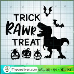 Trick Rawr Treat SVG Cut File for Cricut & Silhouette Design 42563