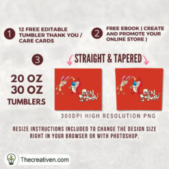 Alternative view of Ren Stimpy Skinny Tumbler Wrap – Digital Download
