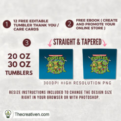 Alternative view of Ninja Turtles Skinny Tumbler Wrap – Digital Download