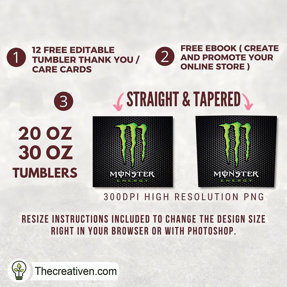 Monster Metal Skinny Tumbler Wrap – Digital Download 2 Monster Metal Skinny Tumbler Wrap – Digital Download - Image 2
