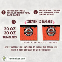 Alternative view of Harley Oil Drip Skinny Tumbler Wrap – Digital Download