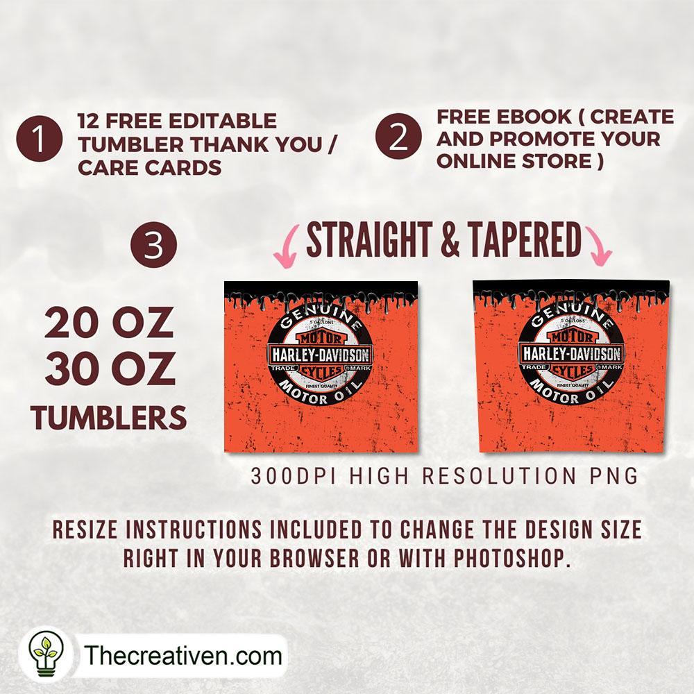 Harley Oil Drip Skinny Tumbler Wrap – Digital Download 2 Harley Oil Drip Skinny Tumbler Wrap – Digital Download - Image 2