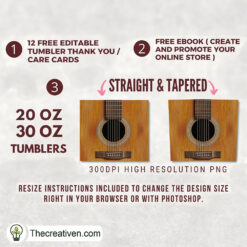 Alternative view of Guitar Skinny Tumbler Wrap – Digital Download