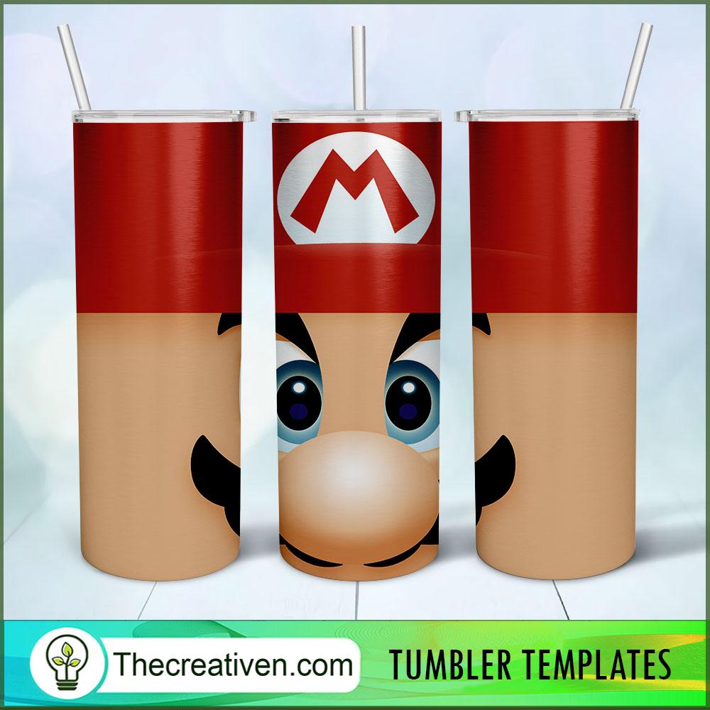 Mario Skinny Tumbler Wrap – Digital Download 1 Mario Skinny Tumbler Wrap – Digital Download