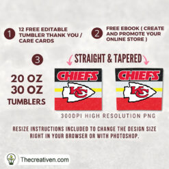 Alternative view of Giltter Chiefs Skinny Tumbler Wrap – Digital Download