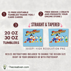 Alternative view of Duck Tales Skinny Tumbler Wrap – Digital Download