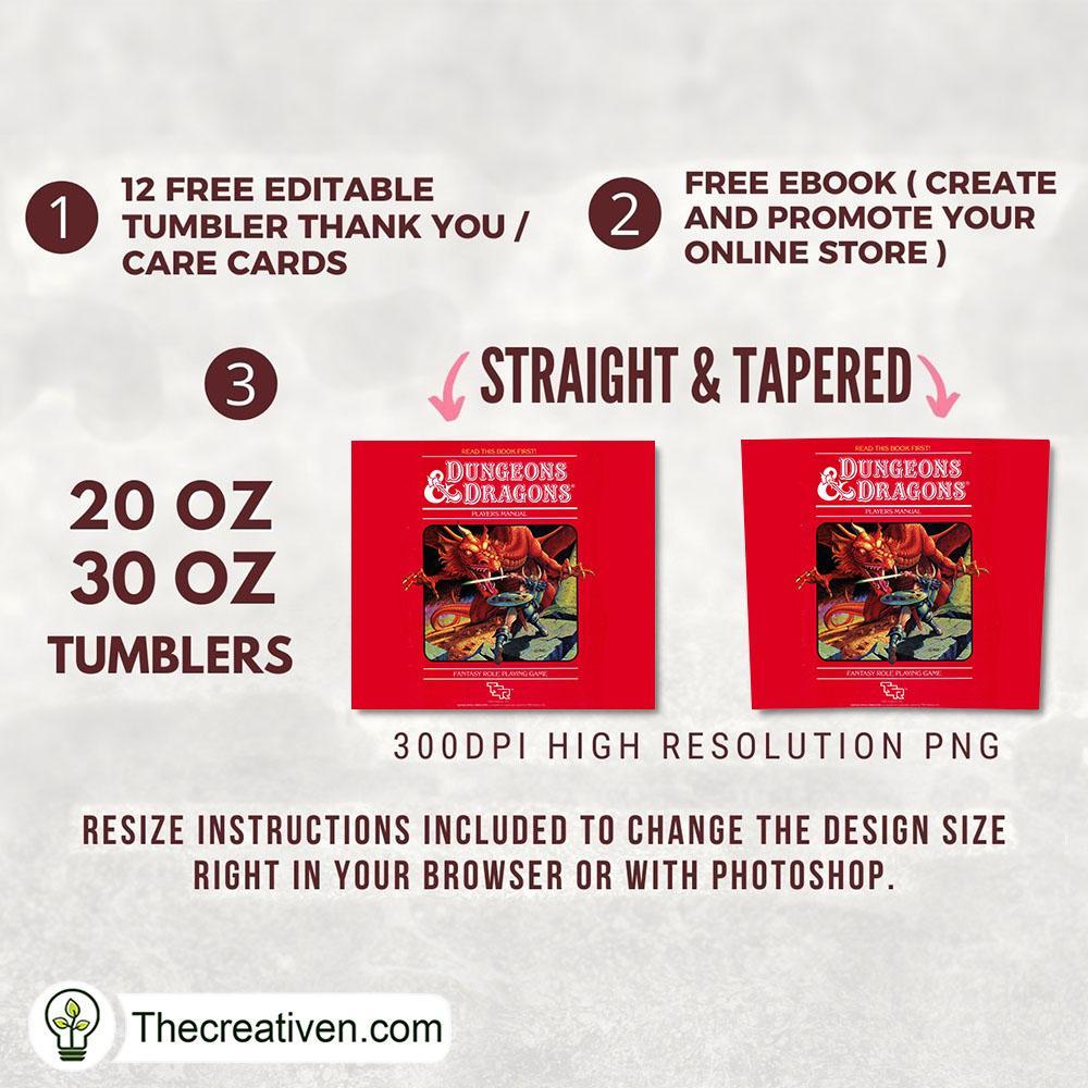 Dungeons & Dragon Skinny Tumbler Wrap – Digital Download 2 Dungeons & Dragon Skinny Tumbler Wrap – Digital Download - Image 2