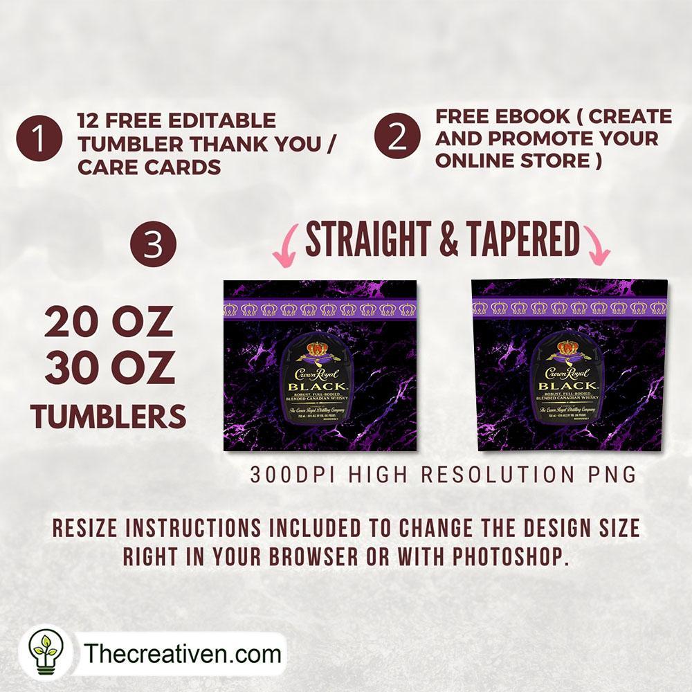 Crown Royal Black Skinny Tumbler Wrap – Digital Download 2 Crown Royal Black Skinny Tumbler Wrap – Digital Download - Image 2