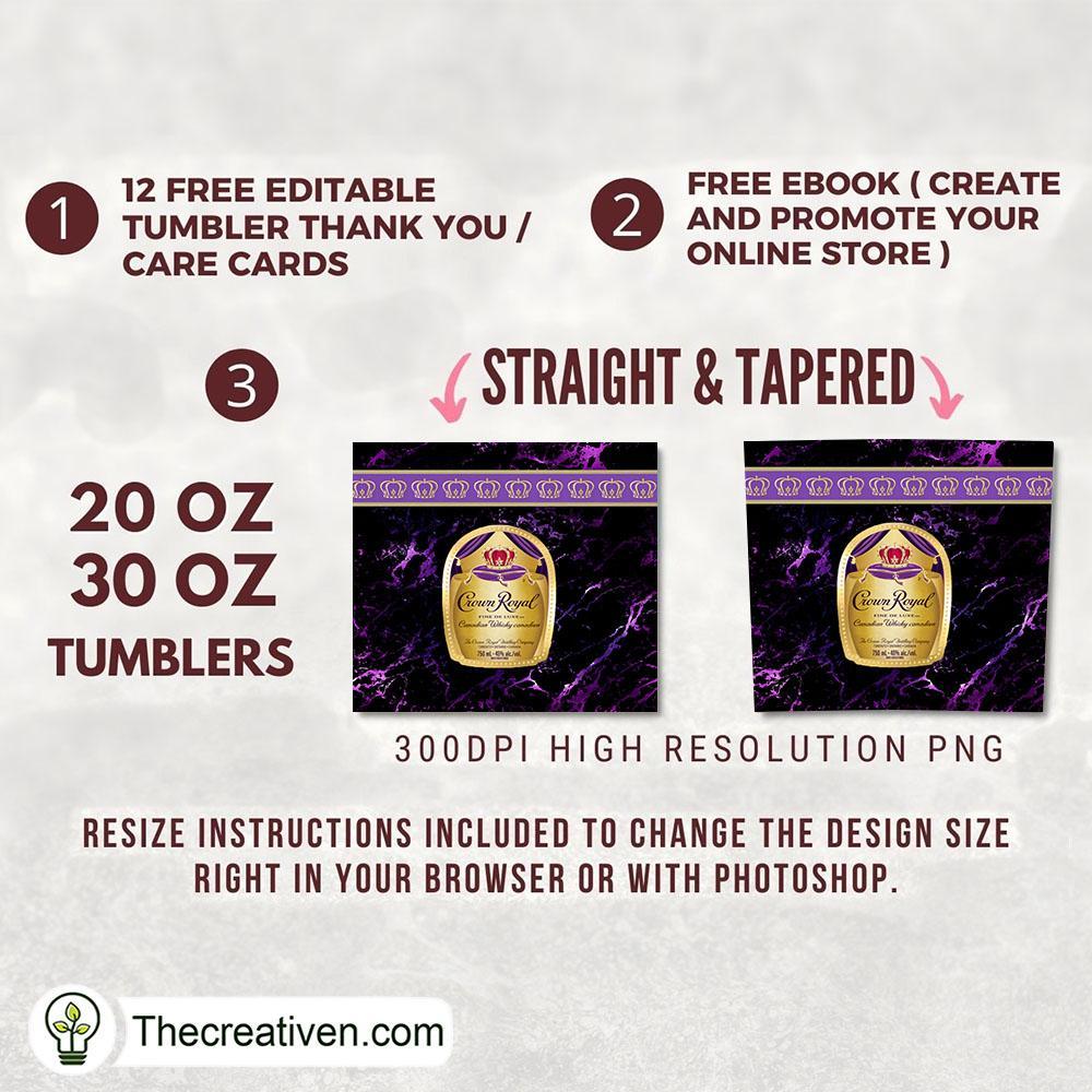 Crown Royal Fine De Luxe Skinny Tumbler Wrap – Digital Download 2 Crown Royal Fine De Luxe Skinny Tumbler Wrap – Digital Download - Image 2