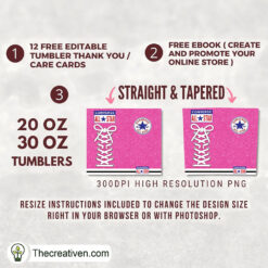 Alternative view of Converse Pink Giltter Skinny Tumbler Wrap – Digital Download