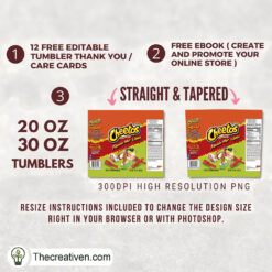 Alternative view of Cheetos Flamin Limon Skinny Tumbler Wrap – Digital Download