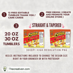 Alternative view of Cheetos Flamin Regular Skinny Tumbler Wrap – Digital Download