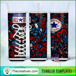 Converse Doodle Skinny Tumbler Wrap – Digital Download