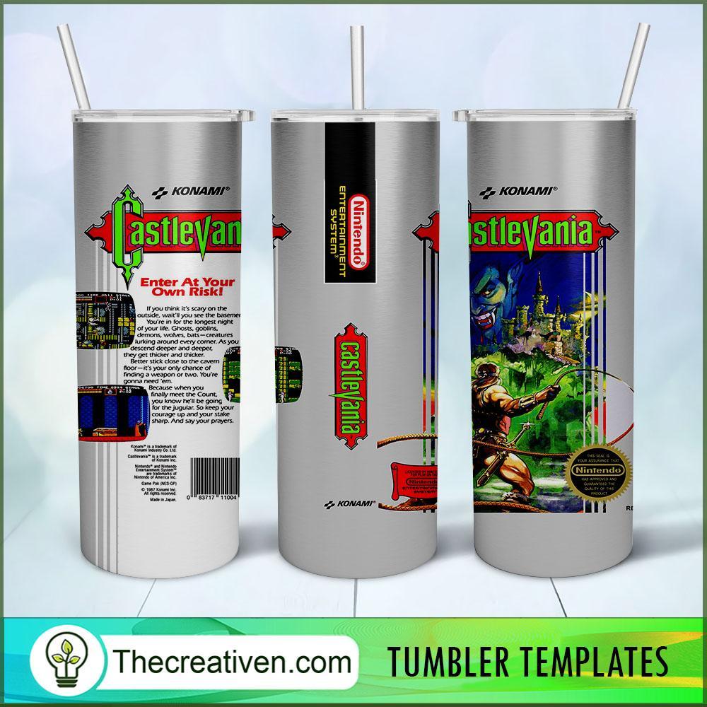 Castlevania NES Game Skinny Tumbler Wrap – Digital Download 1 Castlevania NES Game Skinny Tumbler Wrap – Digital Download