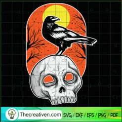 Halloween Pumpkin and Black Crow SVG Cut File for Cricut & Silhouette