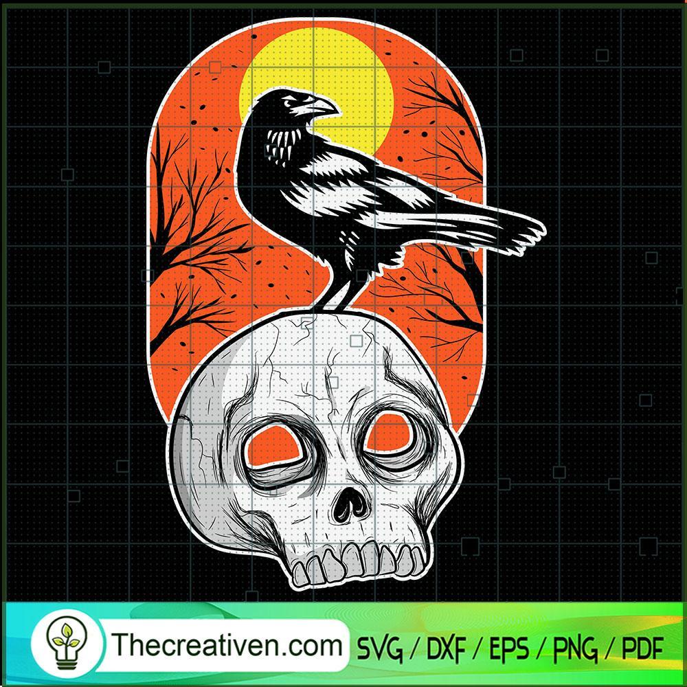 Halloween Pumpkin and Black Crow SVG Cut File for Cricut & Silhouette 1 Halloween Pumpkin and Black Crow SVG Cut File for Cricut & Silhouette
