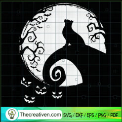 Top Cat and Moon Halloween SVG Cut File for Cricut & Silhouette