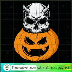 Pumpkin Skull Halloween SVG Cut File for Cricut & Silhouette