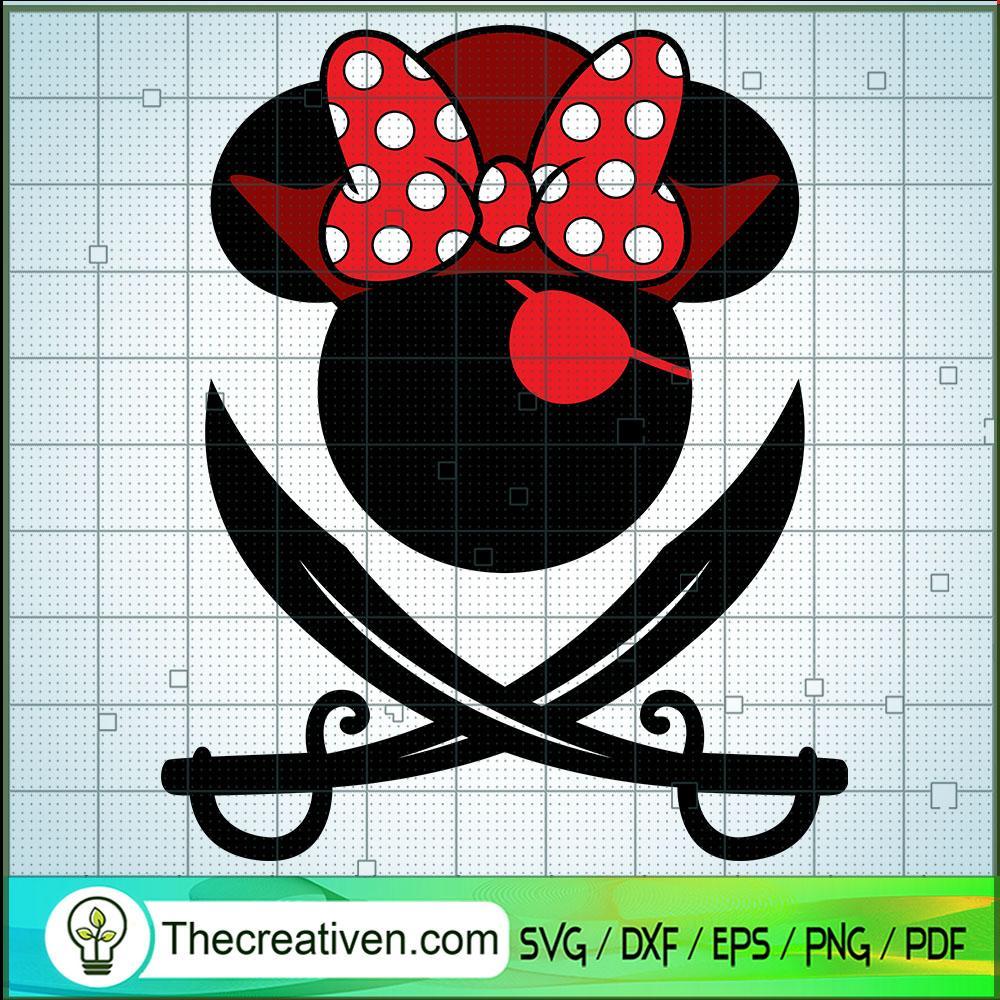 Minnie Polka Dot Bow Pirates Hat SVG Cut File for Cricut & Silhouette 1 Minnie Polka Dot Bow Pirates Hat SVG Cut File for Cricut & Silhouette