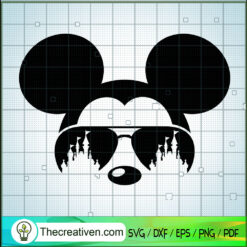 Mickey Head Castle In Sunglasses SVG Cut File for Cricut & Silhouette