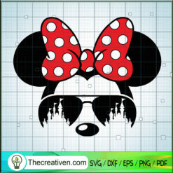 Minnie Red Bow Castle In Sun SVG Cut File for Cricut