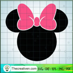 Minnie Head Pink Bow SVG, Mickey And Minnie SVG, Walt Disney SVG